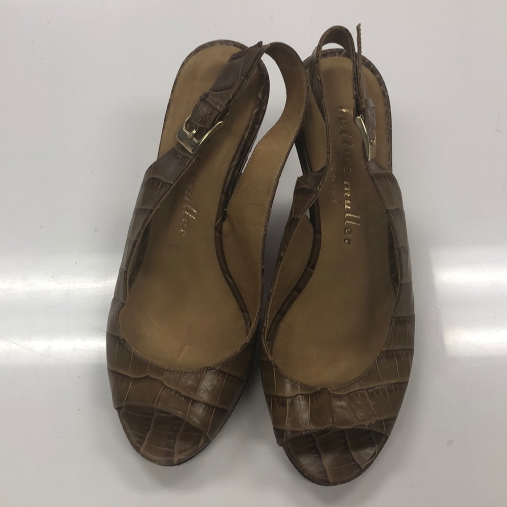 Bettye muller SZ 36(6) cork wedge sandals leather